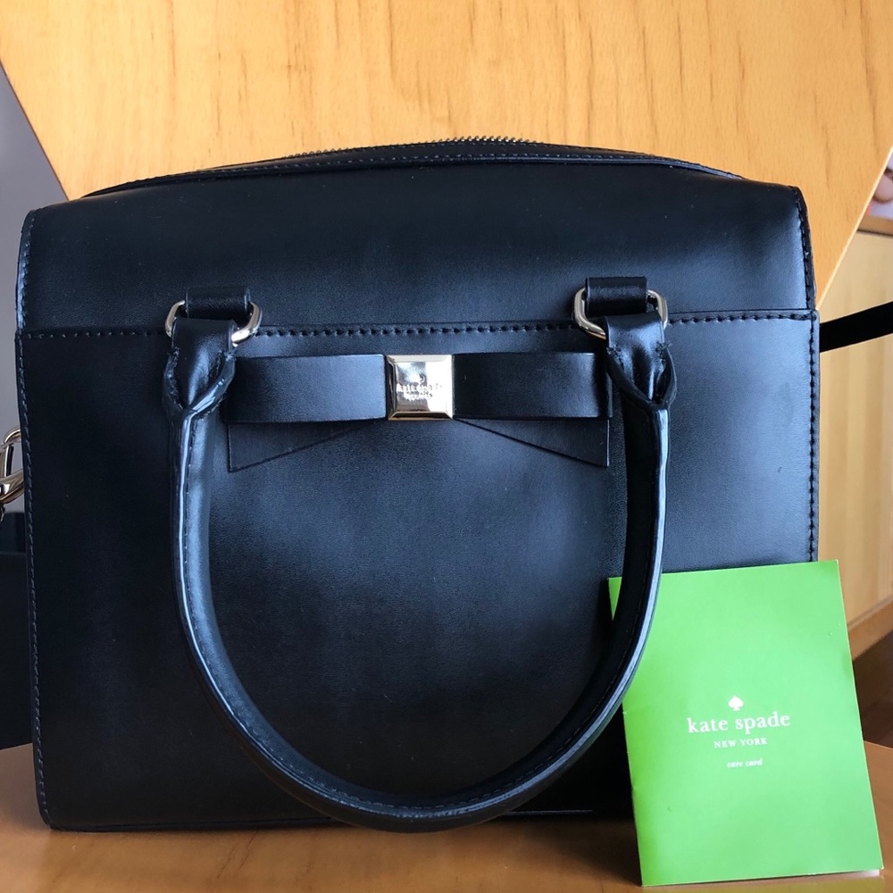 Kate Spade Black Leather with Bow Crossbody Purse